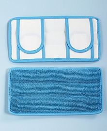 2 Set Yeniden Kullanılabilir Ticari Mikrofiber Islak Paspas Beyaz Tuvalli 11 İnç Mavi Büküm Kazık
